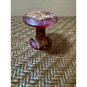 Handcrafted Wood & Resin Mushroom-Shaped Decorative